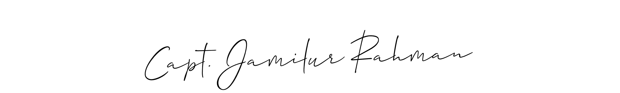 Similarly Allison_Script is the best handwritten signature design. Signature creator online .You can use it as an online autograph creator for name Capt. Jamilur Rahman. Capt. Jamilur Rahman signature style 2 images and pictures png