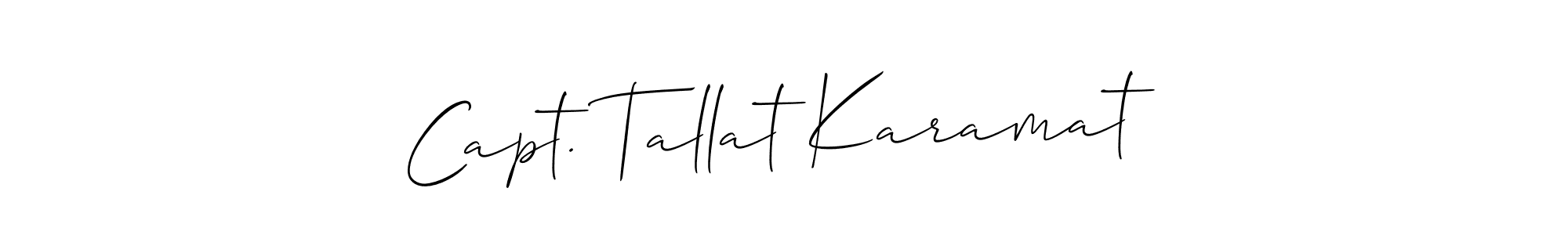 Capt. Tallat Karamat stylish signature style. Best Handwritten Sign (Allison_Script) for my name. Handwritten Signature Collection Ideas for my name Capt. Tallat Karamat. Capt. Tallat Karamat signature style 2 images and pictures png