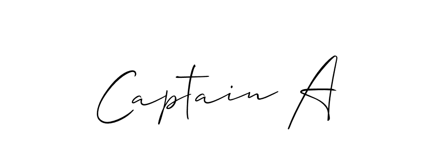 Use a signature maker to create a handwritten signature online. With this signature software, you can design (Allison_Script) your own signature for name Captain A. Captain A signature style 2 images and pictures png