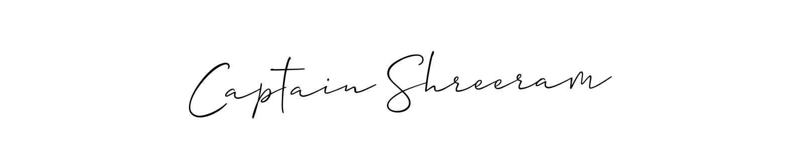 Use a signature maker to create a handwritten signature online. With this signature software, you can design (Allison_Script) your own signature for name Captain Shreeram. Captain Shreeram signature style 2 images and pictures png