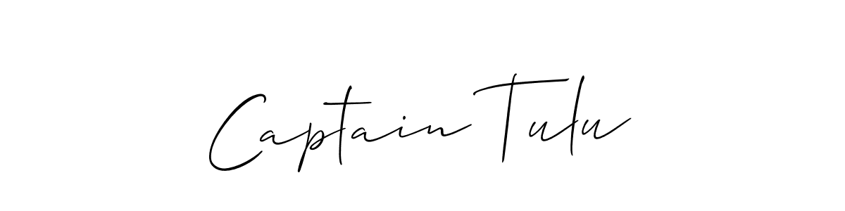 Allison_Script is a professional signature style that is perfect for those who want to add a touch of class to their signature. It is also a great choice for those who want to make their signature more unique. Get Captain Tulu name to fancy signature for free. Captain Tulu signature style 2 images and pictures png