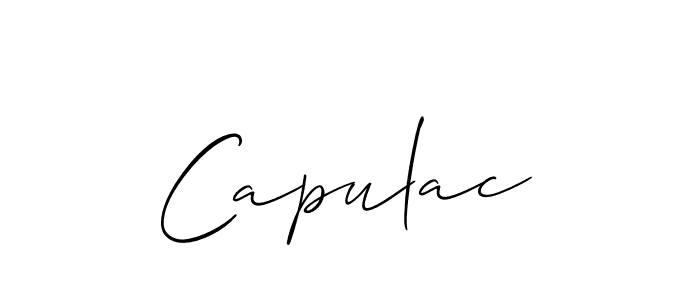 Make a short Capulac signature style. Manage your documents anywhere anytime using Allison_Script. Create and add eSignatures, submit forms, share and send files easily. Capulac signature style 2 images and pictures png