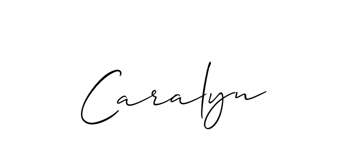 How to make Caralyn signature? Allison_Script is a professional autograph style. Create handwritten signature for Caralyn name. Caralyn signature style 2 images and pictures png