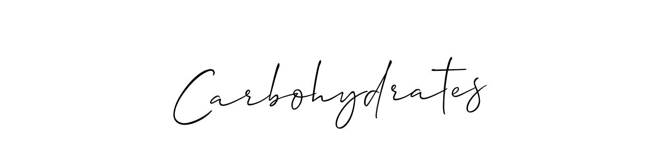 How to make Carbohydrates name signature. Use Allison_Script style for creating short signs online. This is the latest handwritten sign. Carbohydrates signature style 2 images and pictures png