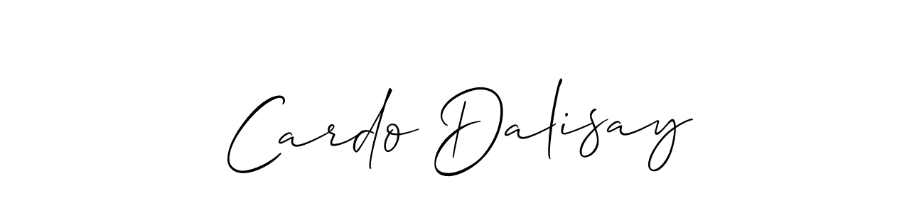 Create a beautiful signature design for name Cardo Dalisay. With this signature (Allison_Script) fonts, you can make a handwritten signature for free. Cardo Dalisay signature style 2 images and pictures png