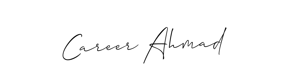 Also You can easily find your signature by using the search form. We will create Career Ahmad name handwritten signature images for you free of cost using Allison_Script sign style. Career Ahmad signature style 2 images and pictures png