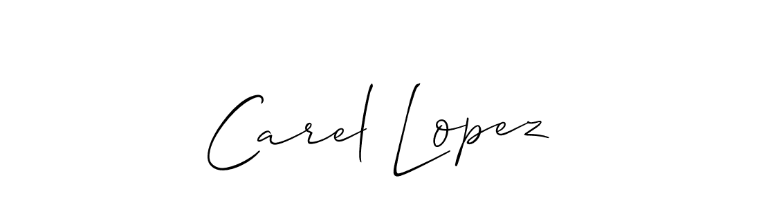 Use a signature maker to create a handwritten signature online. With this signature software, you can design (Allison_Script) your own signature for name Carel Lopez. Carel Lopez signature style 2 images and pictures png