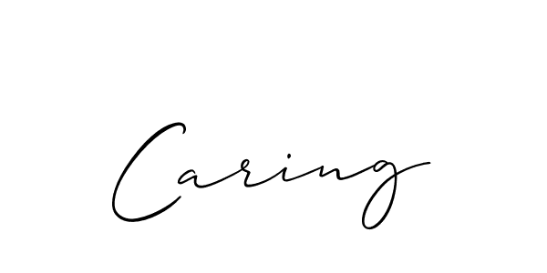 Create a beautiful signature design for name Caring. With this signature (Allison_Script) fonts, you can make a handwritten signature for free. Caring signature style 2 images and pictures png