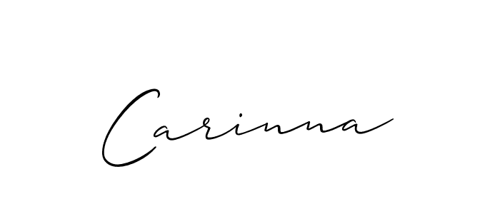 Create a beautiful signature design for name Carinna. With this signature (Allison_Script) fonts, you can make a handwritten signature for free. Carinna signature style 2 images and pictures png