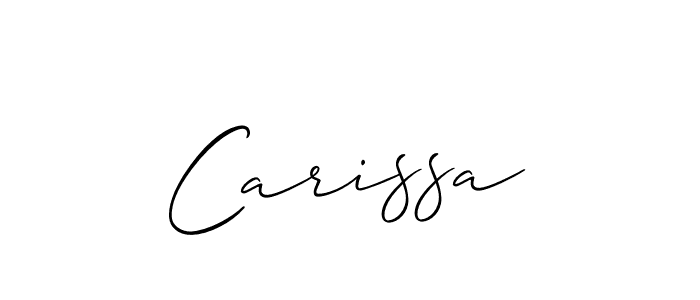 Best and Professional Signature Style for Carissa. Allison_Script Best Signature Style Collection. Carissa signature style 2 images and pictures png