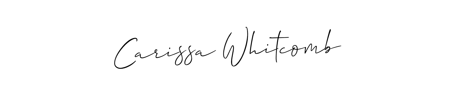 How to Draw Carissa Whitcomb signature style? Allison_Script is a latest design signature styles for name Carissa Whitcomb. Carissa Whitcomb signature style 2 images and pictures png