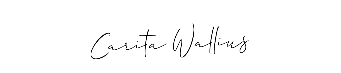 You should practise on your own different ways (Allison_Script) to write your name (Carita Wallius) in signature. don't let someone else do it for you. Carita Wallius signature style 2 images and pictures png