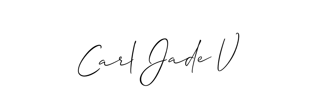 Create a beautiful signature design for name Carl Jade V. With this signature (Allison_Script) fonts, you can make a handwritten signature for free. Carl Jade V signature style 2 images and pictures png