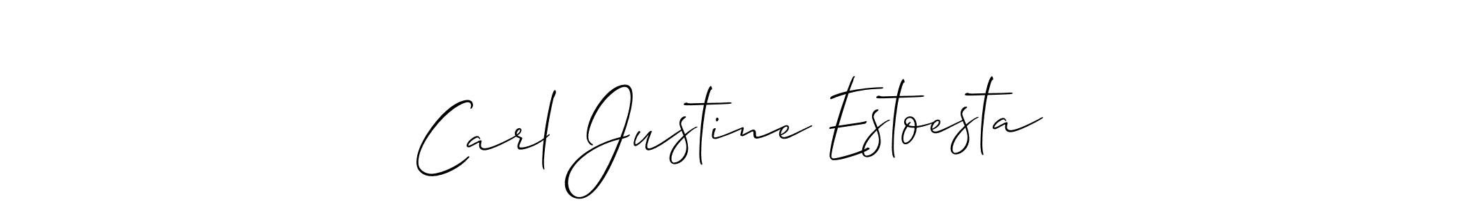 It looks lik you need a new signature style for name Carl Justine Estoesta. Design unique handwritten (Allison_Script) signature with our free signature maker in just a few clicks. Carl Justine Estoesta signature style 2 images and pictures png