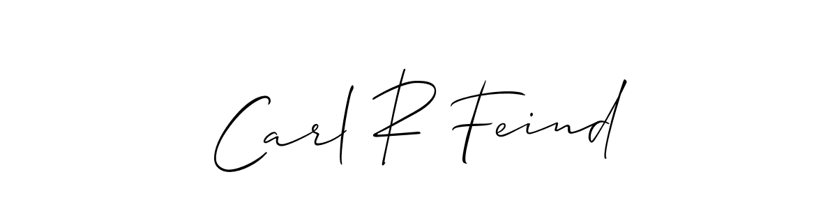 How to make Carl R Feind name signature. Use Allison_Script style for creating short signs online. This is the latest handwritten sign. Carl R Feind signature style 2 images and pictures png