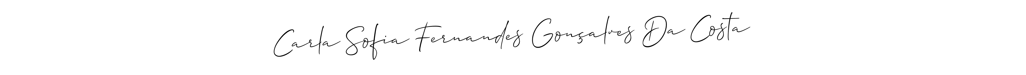 It looks lik you need a new signature style for name Carla Sofia Fernandes Gonçalves Da Costa. Design unique handwritten (Allison_Script) signature with our free signature maker in just a few clicks. Carla Sofia Fernandes Gonçalves Da Costa signature style 2 images and pictures png