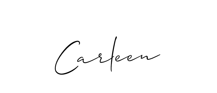 The best way (Allison_Script) to make a short signature is to pick only two or three words in your name. The name Carleen include a total of six letters. For converting this name. Carleen signature style 2 images and pictures png