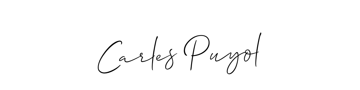 How to make Carles Puyol name signature. Use Allison_Script style for creating short signs online. This is the latest handwritten sign. Carles Puyol signature style 2 images and pictures png
