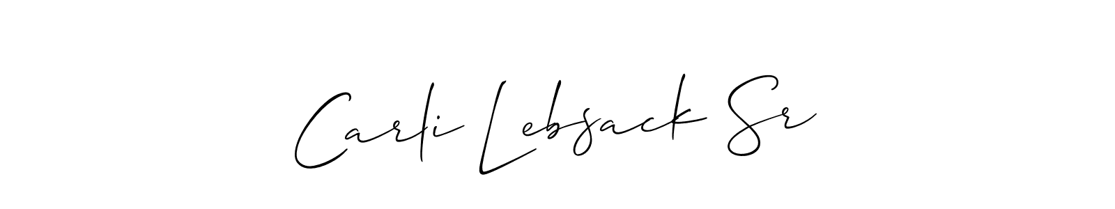 Use a signature maker to create a handwritten signature online. With this signature software, you can design (Allison_Script) your own signature for name Carli Lebsack Sr. Carli Lebsack Sr signature style 2 images and pictures png