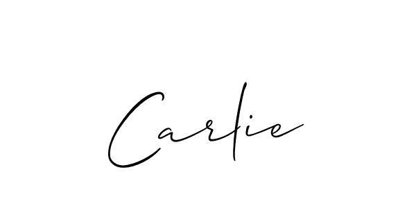 Use a signature maker to create a handwritten signature online. With this signature software, you can design (Allison_Script) your own signature for name Carlie. Carlie signature style 2 images and pictures png