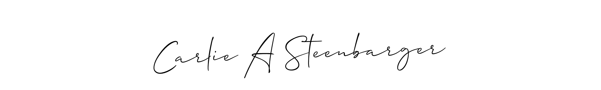 Similarly Allison_Script is the best handwritten signature design. Signature creator online .You can use it as an online autograph creator for name Carlie A Steenbarger. Carlie A Steenbarger signature style 2 images and pictures png