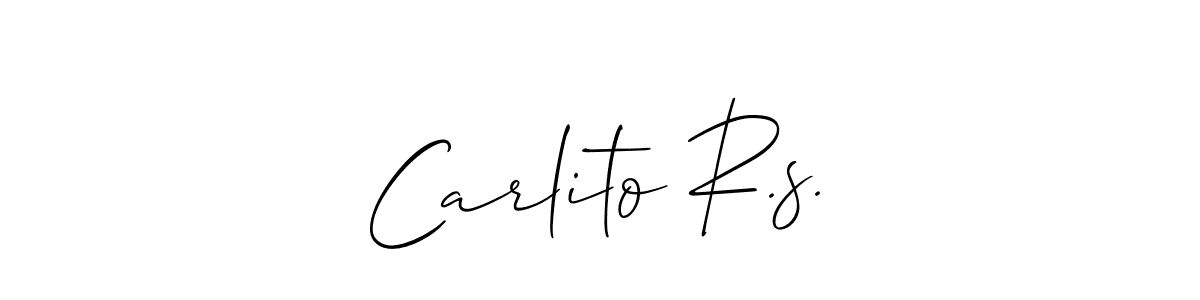Also You can easily find your signature by using the search form. We will create Carlito R.s. name handwritten signature images for you free of cost using Allison_Script sign style. Carlito R.s. signature style 2 images and pictures png
