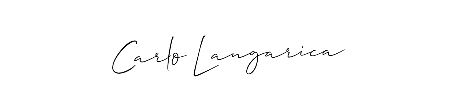 Allison_Script is a professional signature style that is perfect for those who want to add a touch of class to their signature. It is also a great choice for those who want to make their signature more unique. Get Carlo Langarica name to fancy signature for free. Carlo Langarica signature style 2 images and pictures png