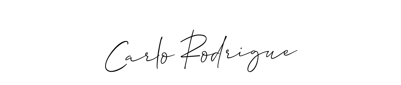 Make a short Carlo Rodrigue signature style. Manage your documents anywhere anytime using Allison_Script. Create and add eSignatures, submit forms, share and send files easily. Carlo Rodrigue signature style 2 images and pictures png