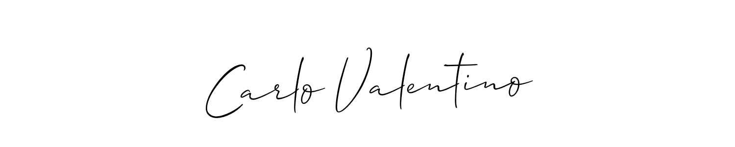 How to make Carlo Valentino name signature. Use Allison_Script style for creating short signs online. This is the latest handwritten sign. Carlo Valentino signature style 2 images and pictures png