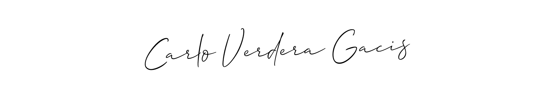 Carlo Verdera Gacis stylish signature style. Best Handwritten Sign (Allison_Script) for my name. Handwritten Signature Collection Ideas for my name Carlo Verdera Gacis. Carlo Verdera Gacis signature style 2 images and pictures png