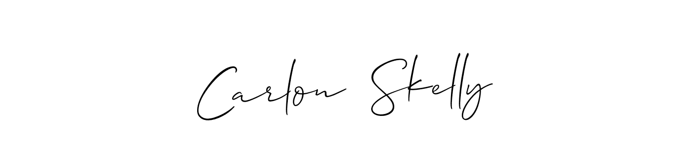 How to make Carlon  Skelly name signature. Use Allison_Script style for creating short signs online. This is the latest handwritten sign. Carlon  Skelly signature style 2 images and pictures png