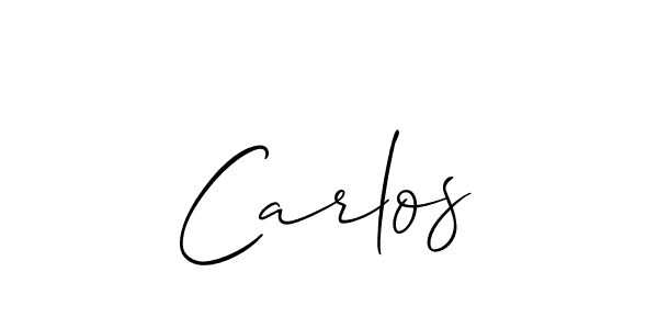 Make a beautiful signature design for name Carlos. With this signature (Allison_Script) style, you can create a handwritten signature for free. Carlos signature style 2 images and pictures png