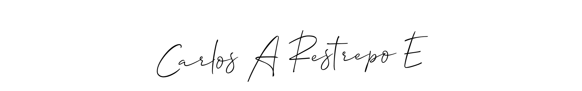 Allison_Script is a professional signature style that is perfect for those who want to add a touch of class to their signature. It is also a great choice for those who want to make their signature more unique. Get Carlos A Restrepo E name to fancy signature for free. Carlos A Restrepo E signature style 2 images and pictures png
