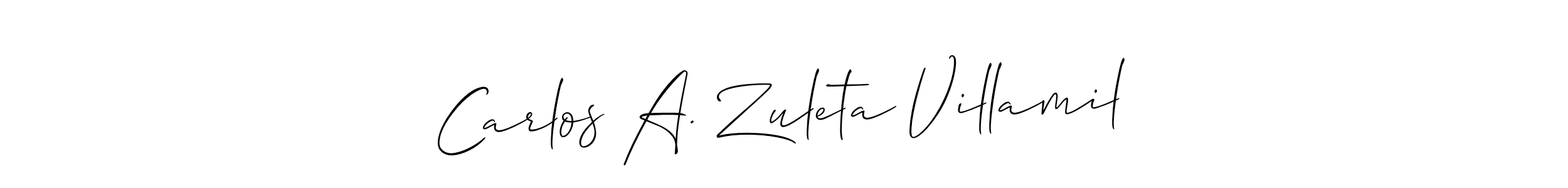 Carlos A. Zuleta Villamil stylish signature style. Best Handwritten Sign (Allison_Script) for my name. Handwritten Signature Collection Ideas for my name Carlos A. Zuleta Villamil. Carlos A. Zuleta Villamil signature style 2 images and pictures png