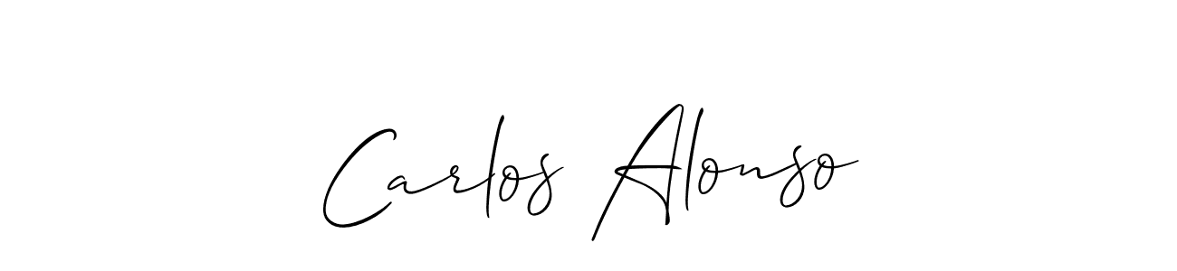 How to make Carlos Alonso name signature. Use Allison_Script style for creating short signs online. This is the latest handwritten sign. Carlos Alonso signature style 2 images and pictures png