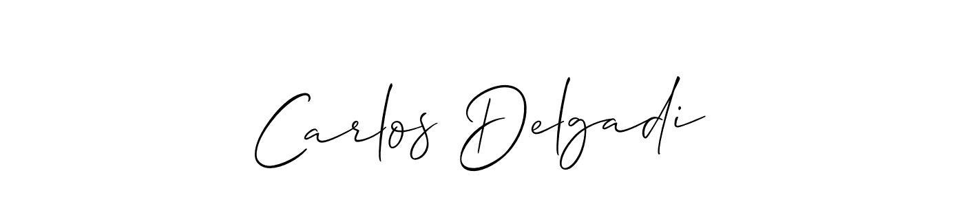 You should practise on your own different ways (Allison_Script) to write your name (Carlos Delgadi) in signature. don't let someone else do it for you. Carlos Delgadi signature style 2 images and pictures png