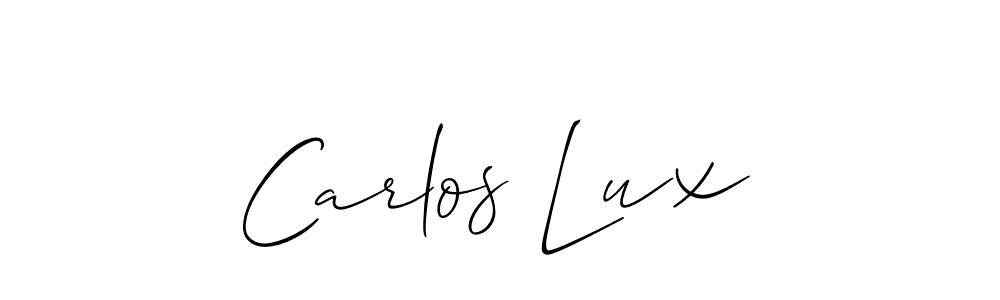 The best way (Allison_Script) to make a short signature is to pick only two or three words in your name. The name Carlos Lux include a total of six letters. For converting this name. Carlos Lux signature style 2 images and pictures png