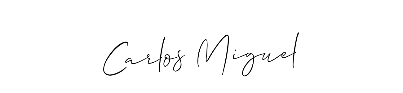 Use a signature maker to create a handwritten signature online. With this signature software, you can design (Allison_Script) your own signature for name Carlos Miguel. Carlos Miguel signature style 2 images and pictures png