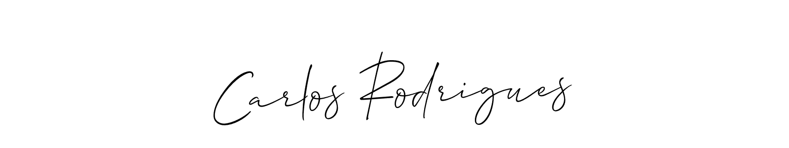 The best way (Allison_Script) to make a short signature is to pick only two or three words in your name. The name Carlos Rodrigues include a total of six letters. For converting this name. Carlos Rodrigues signature style 2 images and pictures png