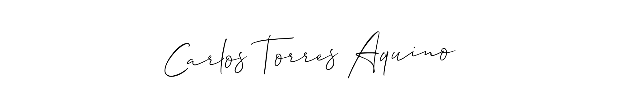 How to make Carlos Torres Aquino signature? Allison_Script is a professional autograph style. Create handwritten signature for Carlos Torres Aquino name. Carlos Torres Aquino signature style 2 images and pictures png