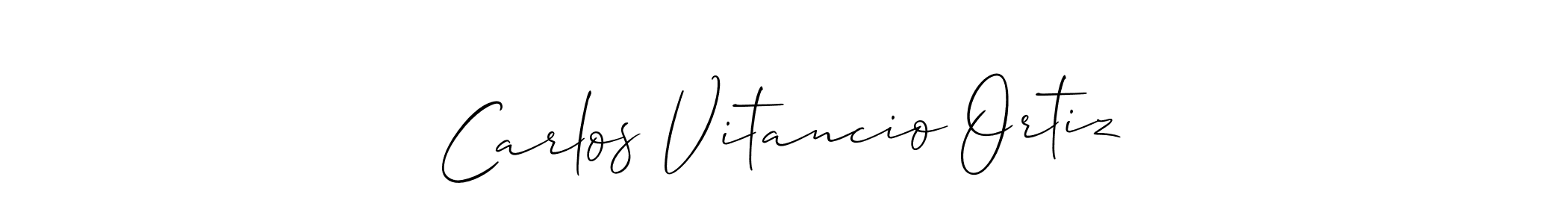 You should practise on your own different ways (Allison_Script) to write your name (Carlos Vitancio Ortiz) in signature. don't let someone else do it for you. Carlos Vitancio Ortiz signature style 2 images and pictures png