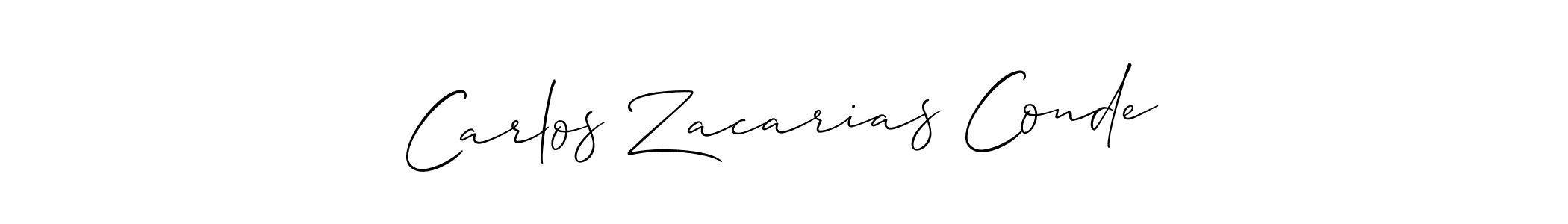 Make a beautiful signature design for name Carlos Zacarias Conde. With this signature (Allison_Script) style, you can create a handwritten signature for free. Carlos Zacarias Conde signature style 2 images and pictures png