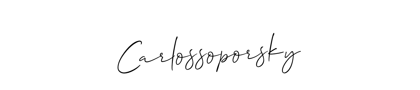 How to make Carlossoporsky name signature. Use Allison_Script style for creating short signs online. This is the latest handwritten sign. Carlossoporsky signature style 2 images and pictures png