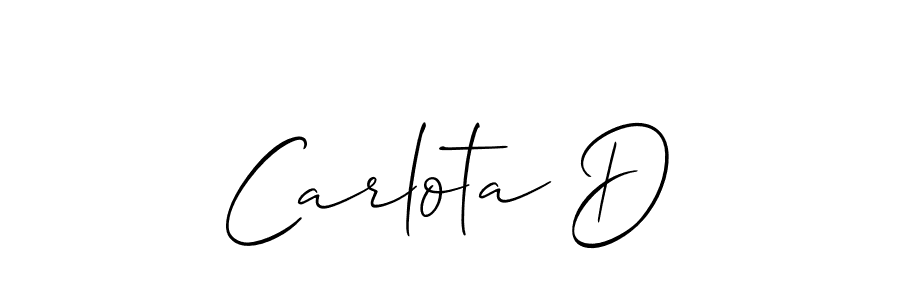 Carlota D stylish signature style. Best Handwritten Sign (Allison_Script) for my name. Handwritten Signature Collection Ideas for my name Carlota D. Carlota D signature style 2 images and pictures png