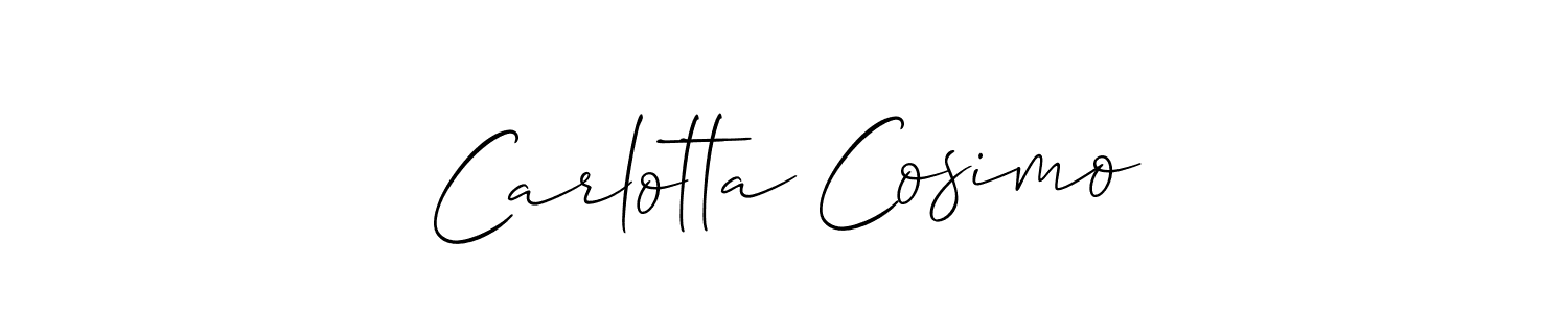 Allison_Script is a professional signature style that is perfect for those who want to add a touch of class to their signature. It is also a great choice for those who want to make their signature more unique. Get Carlotta Cosimo name to fancy signature for free. Carlotta Cosimo signature style 2 images and pictures png