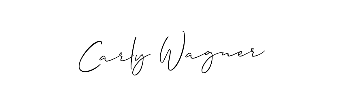 It looks lik you need a new signature style for name Carly Wagner. Design unique handwritten (Allison_Script) signature with our free signature maker in just a few clicks. Carly Wagner signature style 2 images and pictures png