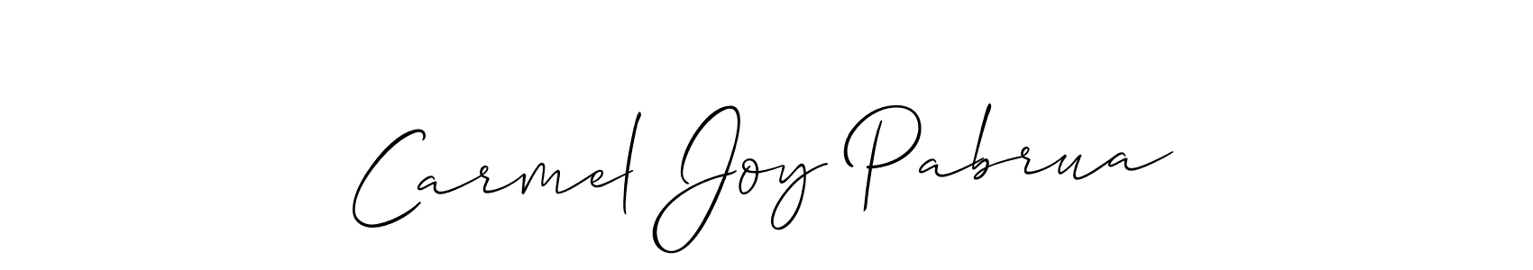 Similarly Allison_Script is the best handwritten signature design. Signature creator online .You can use it as an online autograph creator for name Carmel Joy Pabrua. Carmel Joy Pabrua signature style 2 images and pictures png