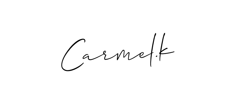 You should practise on your own different ways (Allison_Script) to write your name (Carmel.k) in signature. don't let someone else do it for you. Carmel.k signature style 2 images and pictures png