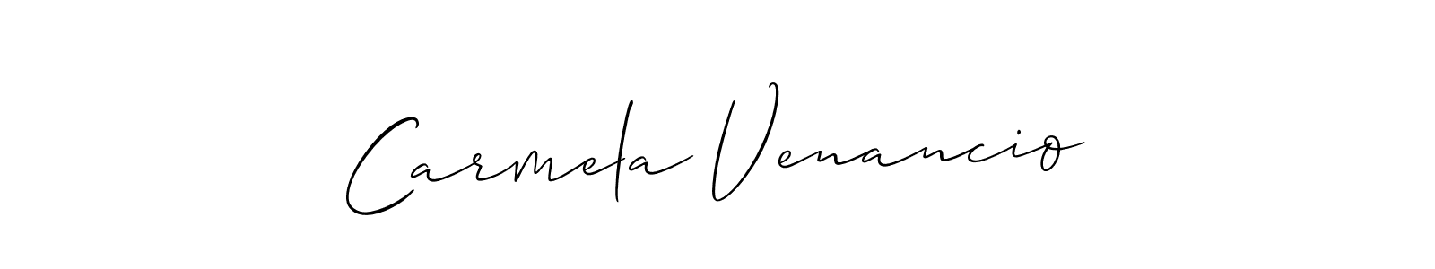 Make a beautiful signature design for name Carmela Venancio. With this signature (Allison_Script) style, you can create a handwritten signature for free. Carmela Venancio signature style 2 images and pictures png