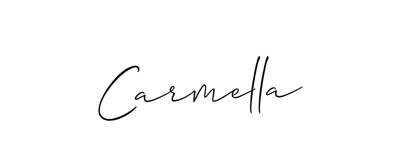 The best way (Allison_Script) to make a short signature is to pick only two or three words in your name. The name Carmella include a total of six letters. For converting this name. Carmella signature style 2 images and pictures png
